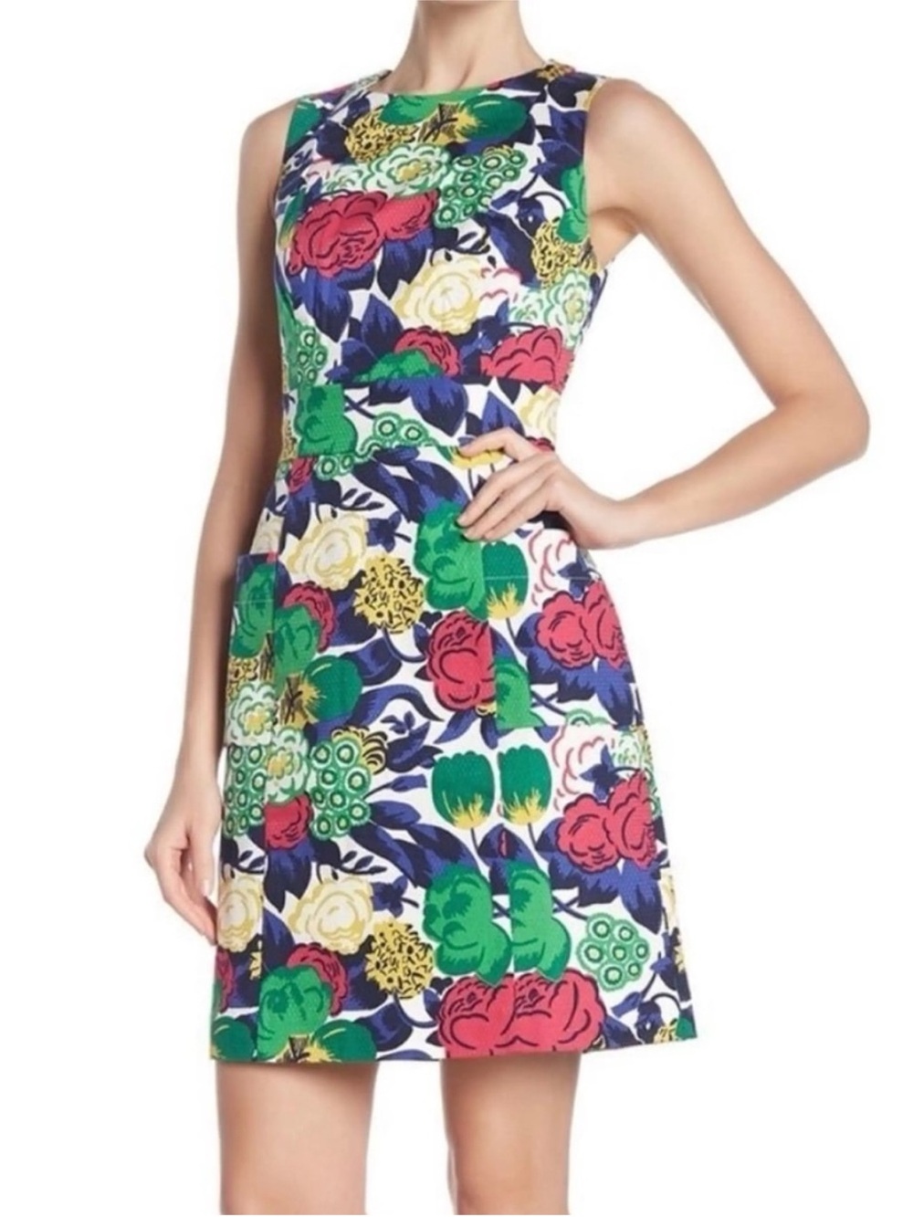 NWOT Boden Retro Pocket Dress in Floral Bouquet sz 8
